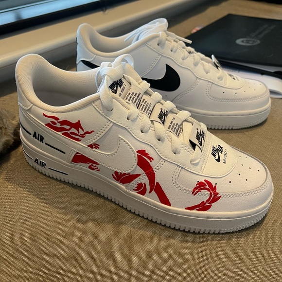 Custom Nike Air Force 1, Double Air Low White Black. - Picture 3 of 5